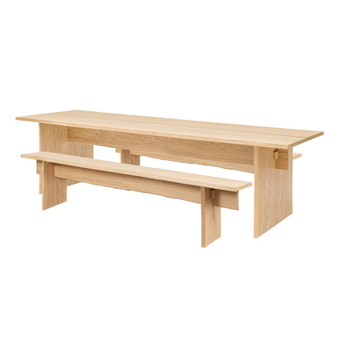Bookmatch Table 275 cm + Bookmatch Benches (Set)