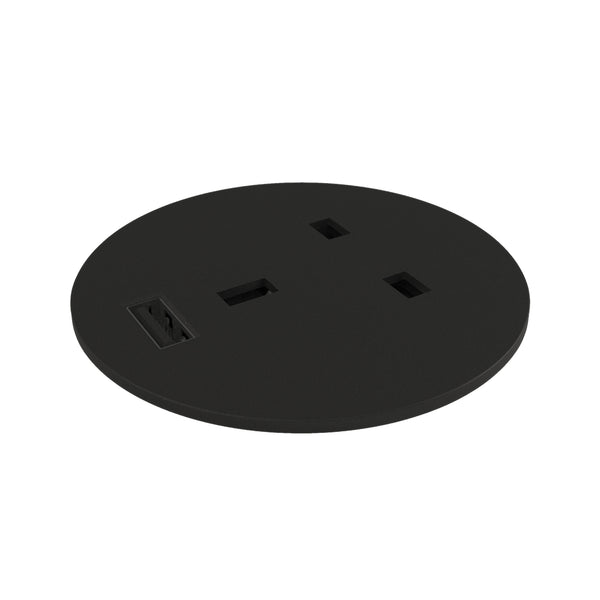 Power outlet USB-A UK Black