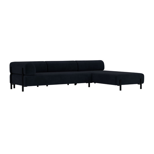 Palo Corner Sofa Right Velluto Coex VL30/Black (UK)