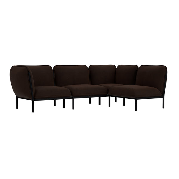 Kumo Corner Sofa Right with Armrest Sera Rosewood (UK)
