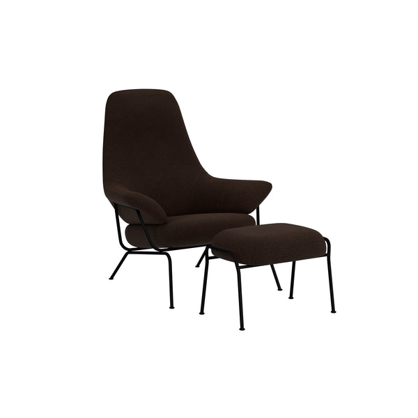 Hai Lounge Chair + Ottoman Rosewood (UK)