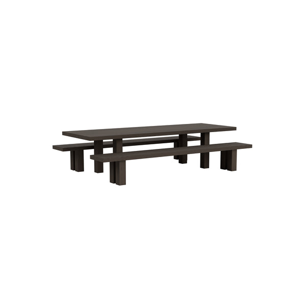 Max Table + Benches 300 cm / 118 in Black Stained Ash