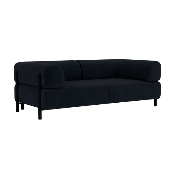 Palo 2-seater Sofa with Armrests Velluto Coex VL30/Black (UK)