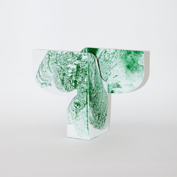 Powder Vase  Green / White
