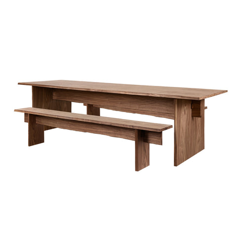 Bookmatch Table 275 cm / 108.3 in + Benches Walnut