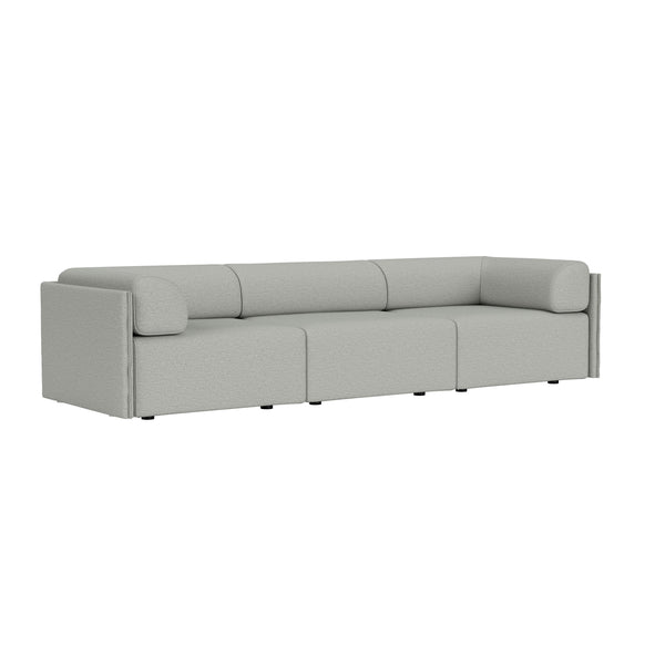 Palo Block 3-seater Sofa Low Back with Armrests Amdal 130 (UK)