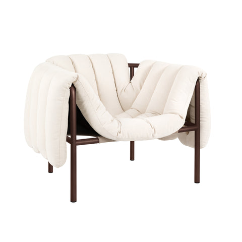 Puffy Lounge Chair Natural / Chocolate Brown