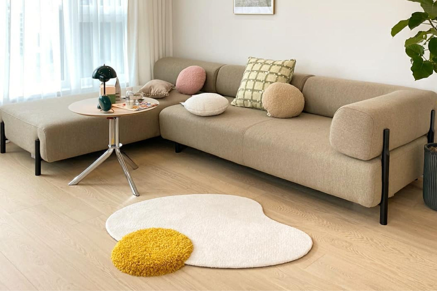 Hem - UGC of a living room scene featuring Palo Modular Corner Sofa Left in Beige.