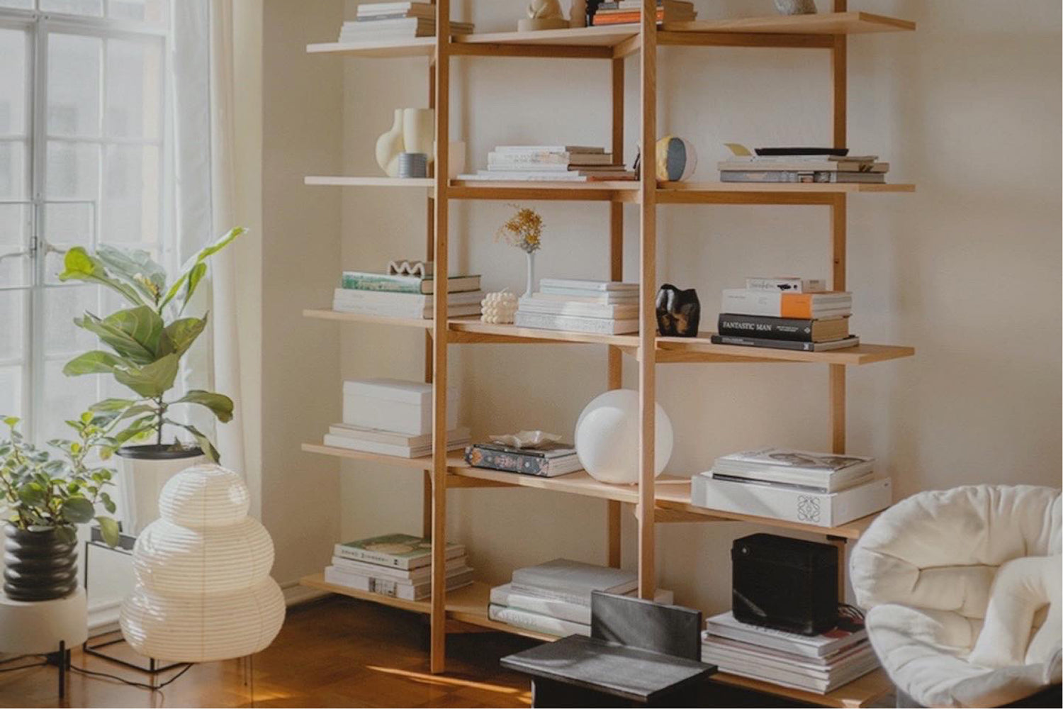 Hem - UGC of a living room featuring Zig Zag High Shelf in Oak.