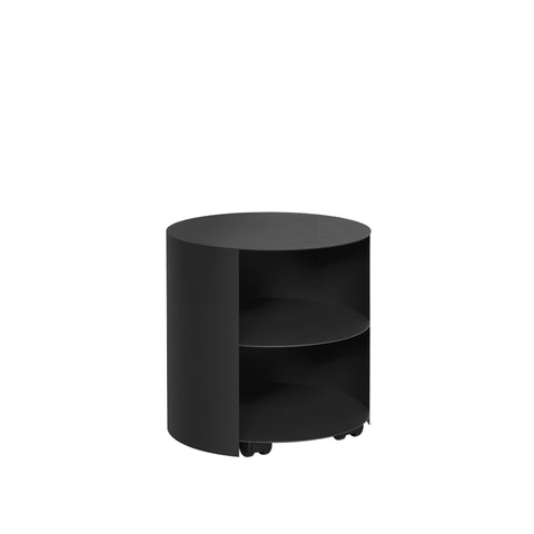 Hide Side Table Jet Black Textured