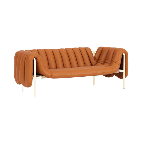 Puffy 2.5-seater Sofa Elmosoft Leather 54035 / Cream (UK)