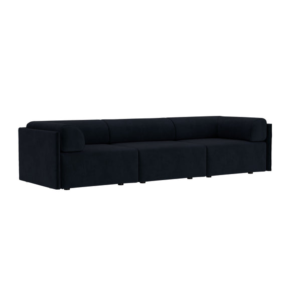 Palo Block 3-seater Sofa Low Back with Armrests Velluto Coex VL30 (UK)