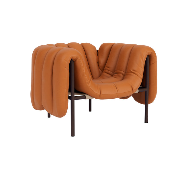 Puffy Lounge Chair Elmosoft Leather 54035 / Chocolate Brown (UK)