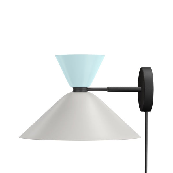 Alphabeta Wall Light + Cable Soft Blue / Silk Grey