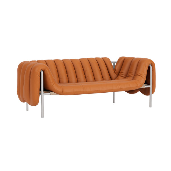 Puffy 2.5-seater Sofa Elmosoft Leather 54035 / Stainless