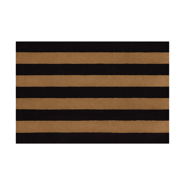 Pattern Rug Large Black / Beige Stripe