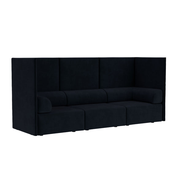 Palo Block 3-seater Sofa High Back with Armrests Velluto Coex VL30 (UK)