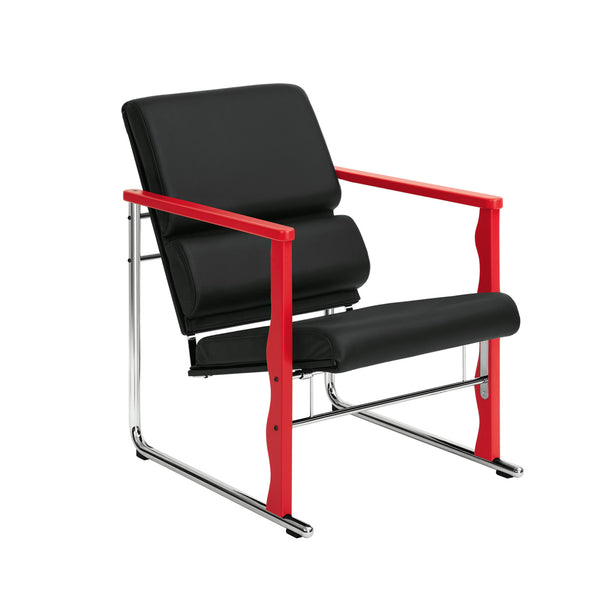 Experiment Lounge Chair 503 / Red / Black Leather