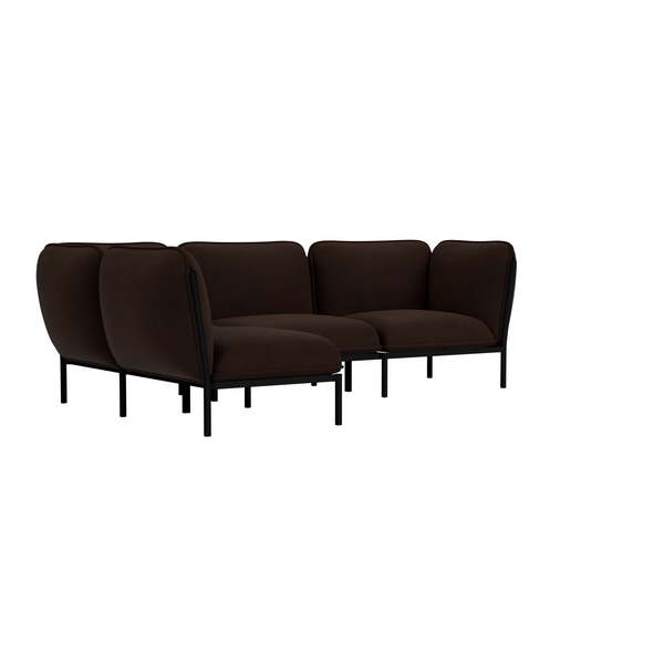 Kumo Corner Sofa Left with Armrest Sera Rosewood (UK)