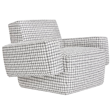 Hunk Lounge Chair With Armrests Checkered Black / White