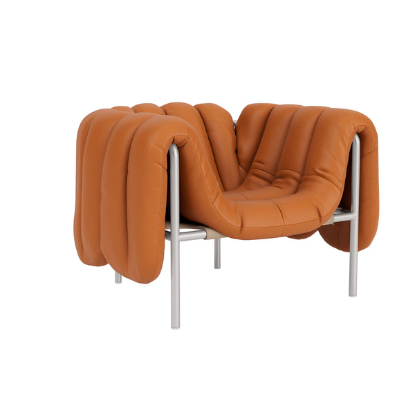 Puffy Lounge Chair Elmosoft Leather 54035 / Stainless (UK)