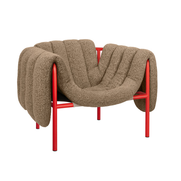 Puffy Lounge Chair Sawdust / Traffic Red