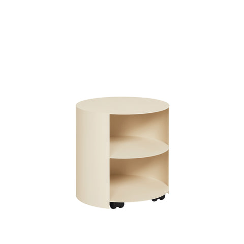 Hide Side Table Light Ivory Textured