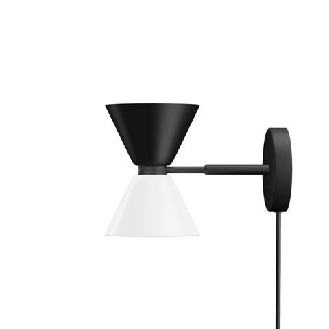 Alphabeta Wall Light + Cable Jet Black / Signal White (UK)