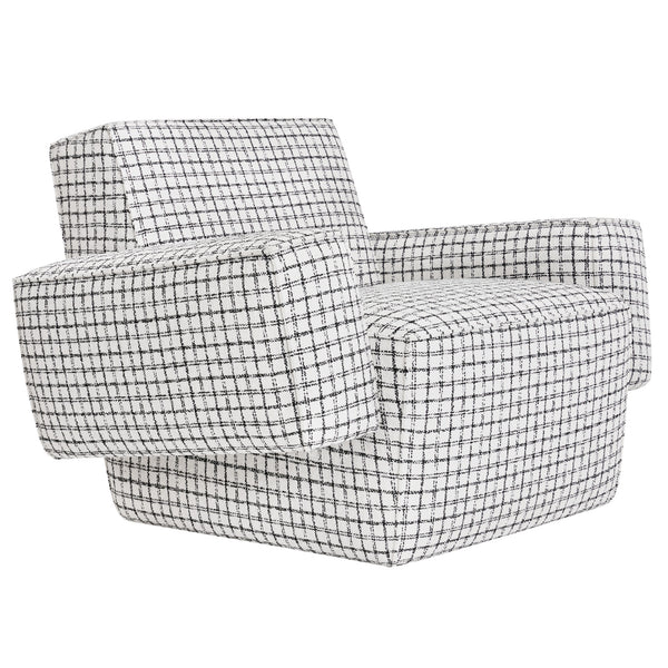 Hunk Lounge Chair With Armrests Checkered Black / White (UK)