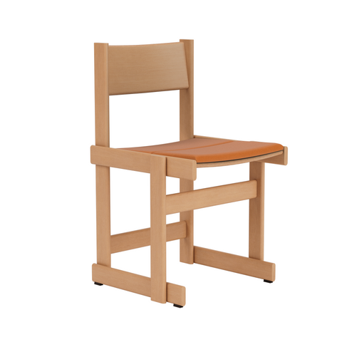 Bullnose Chair Natural / Elmosoft Leather 54035 Seat Pad