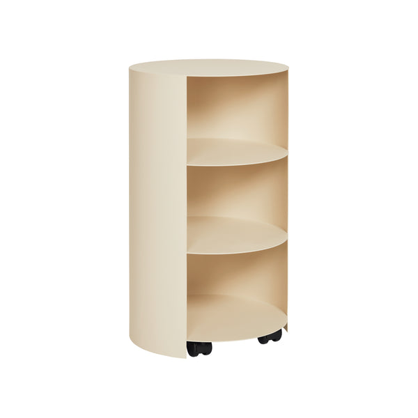 Hide Pedestal Light Ivory Textured