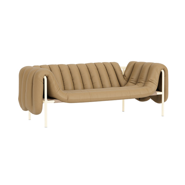 Puffy 2.5-seater Sofa Elmosoft Leather 03009 / Cream (UK)