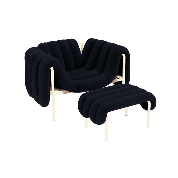 Puffy Lounge Chair + Ottoman Velluto Coex VL30 / Cream (UK)