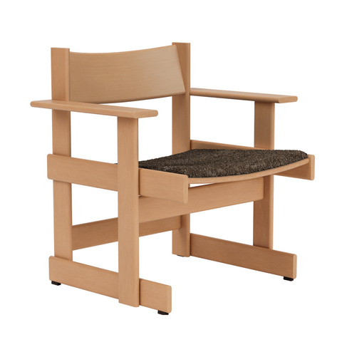 Bullnose Lounge Chair Natural / Taupe Sheepskin Seat Pad