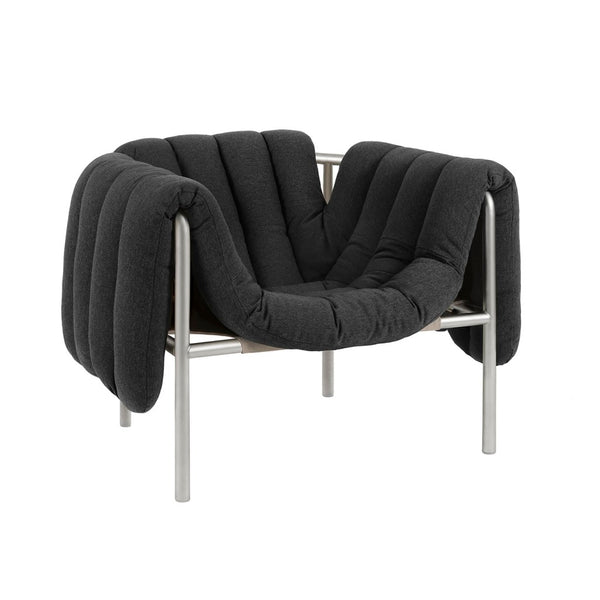 Puffy Lounge Chair Anthracite / Stainless