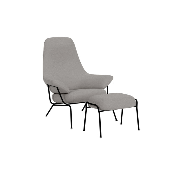 Hai Lounge Chair + Ottoman Cura 60112/Black (UK)
