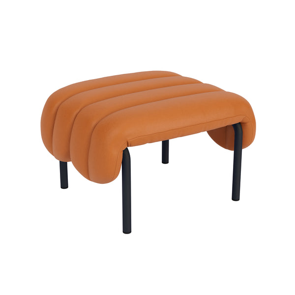 Puffy Ottoman Elmosoft Leather 54035 / Black Grey (UK)