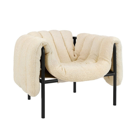 Puffy Lounge Chair Eggshell / Black Grey