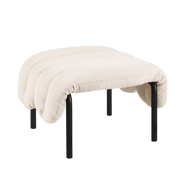 Puffy Ottoman Natural / Black Grey