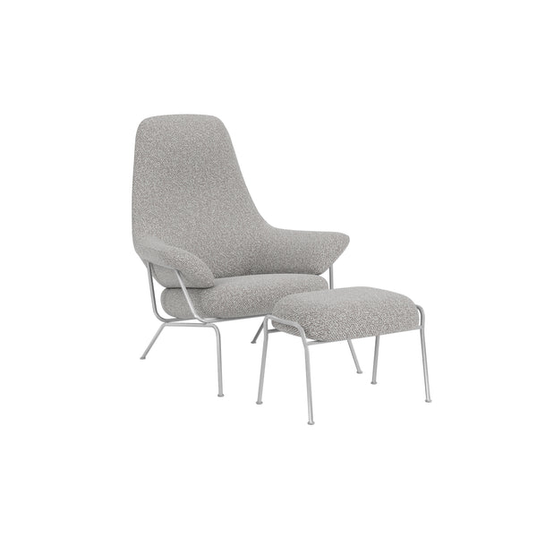 Hai Lounge Chair + Ottoman Storr 612/Brushed Stainless (UK)