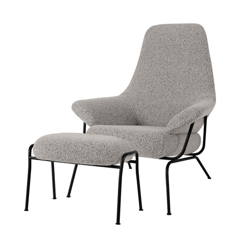 Hai Lounge Chair + Ottoman Pebble