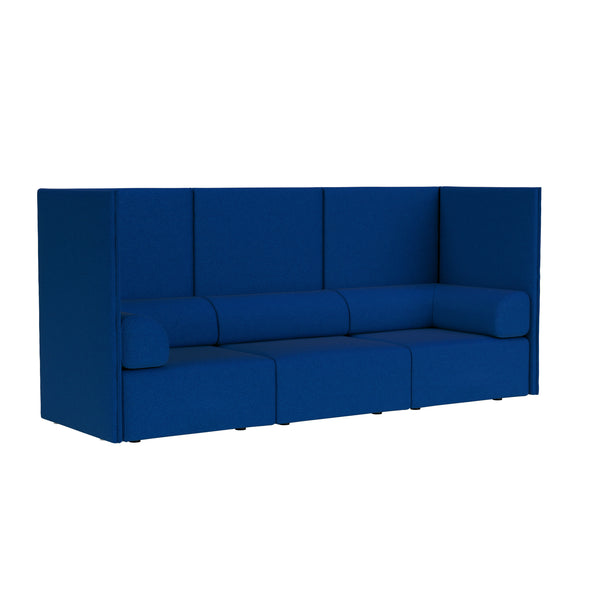 Palo Block 3-seater Sofa High Back with Armrests Sera Cobalt