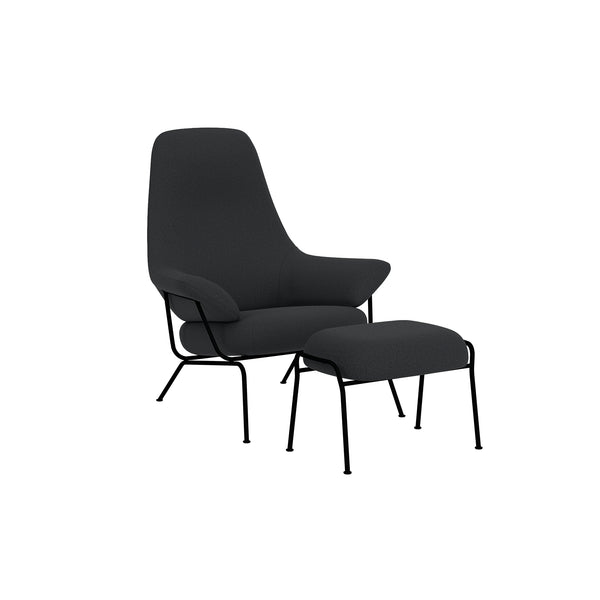 Hai Lounge Chair + Ottoman Cura 60019/Black (UK)