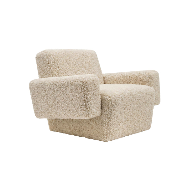 Hunk Lounge Chair With Armrests Curly 17mm 09 Moonlight (UK)