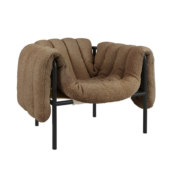 Puffy Lounge Chair Sawdust / Black Grey