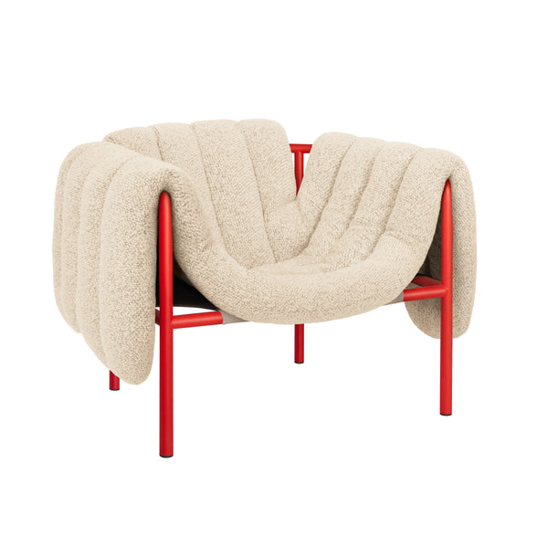 Puffy Lounge Chair Eggshell / Traffic Red