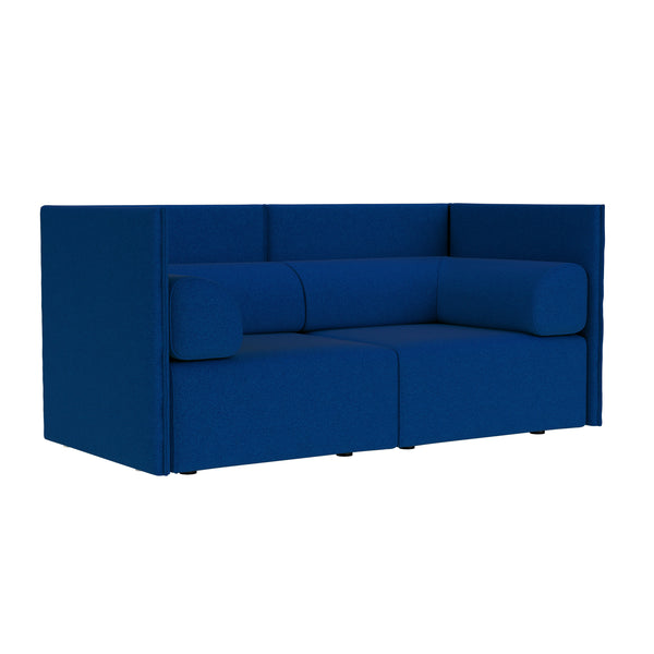 Palo Block 2-seater Sofa Medium Back with Armrests Sera Cobalt