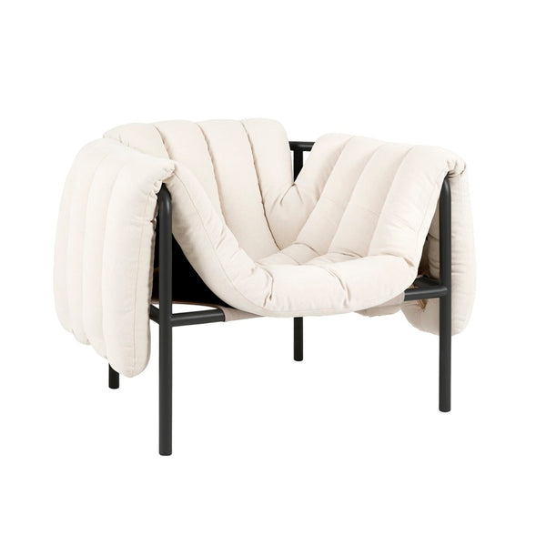 Puffy Lounge Chair Natural / Black Grey