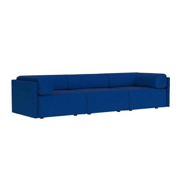 Palo Block 3-seater Sofa Low Back with Armrests Sera Cobalt (UK)