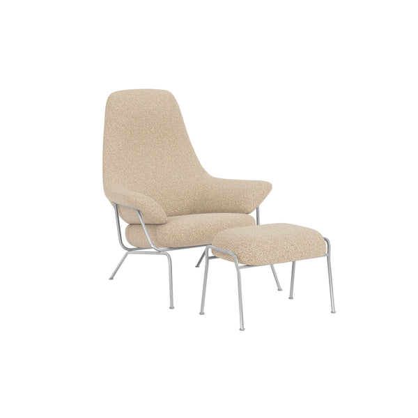 Hai Lounge Chair + Ottoman Storr 1501/Brushed Stainless (UK)